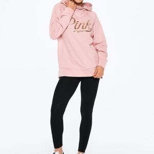 Set PINK Victoria's Secret Oversized Long Sleeve Sweatshirt Hoodie Leggings SET